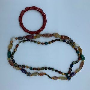 Stone Necklaces with Bracelet
